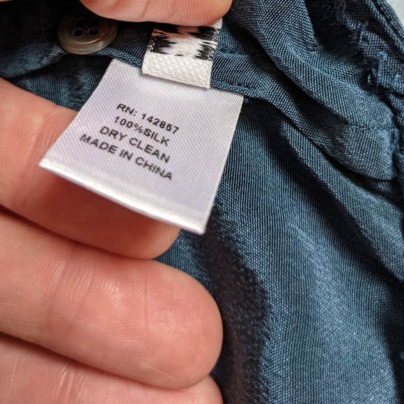 Ellesasson Teresa *Blue Silk Hi-lo Cutout Crop Top size 6 euro 38 - Picture 8 of 10